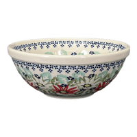 A picture of a Polish Pottery 6.75" Bowl (Daisy Crown) | M090T-MC20 as shown at PolishPotteryOutlet.com/products/6-75-bowl-daisy-crown-m090t-mc20