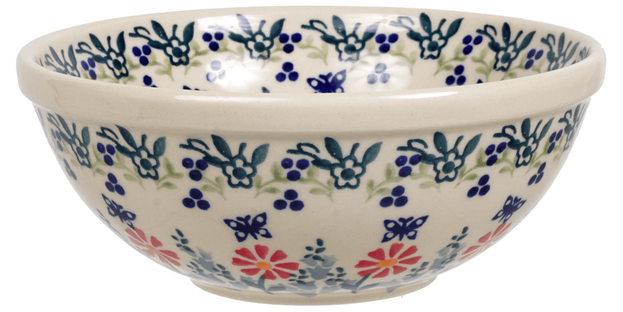 Bowl, Round, 6.75" in "Butterfly Blossoms" by Manufaktura | M090T-MM02