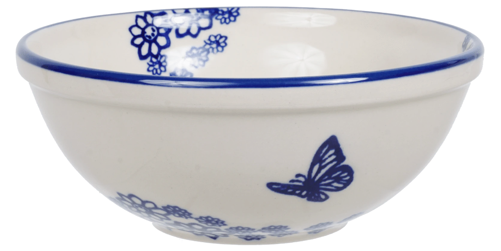 Bowl, Round, 6.75" in "Butterfly Garden" by Manufaktura | M090T-MOT1