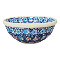 A picture of a Polish Pottery 6.75" Bowl (Daisy Circle) | M090T-MS01 as shown at PolishPotteryOutlet.com/products/6-75-bowl-ms01-m090t-ms01