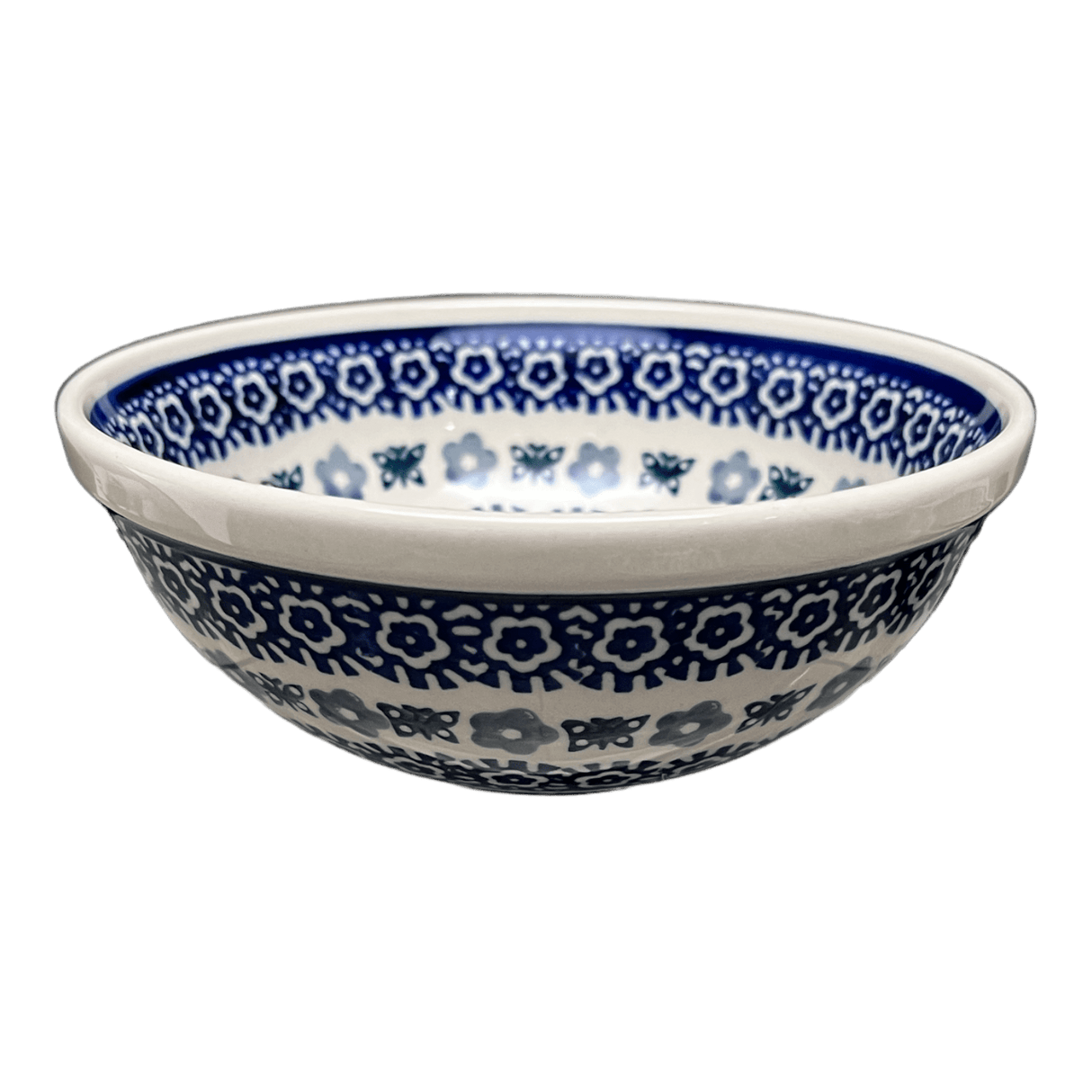 Bowl, Round, 6.75" in "Butterfly Border" by Manufaktura | M090T-P249