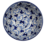 Bowl, Round, 6.75" in "Dusty Blue Butterflies" by Manufaktura | M090U-AS56