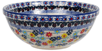 A picture of a Polish Pottery 6.75" Bowl (Floral Swirl) | M090U-BL01 as shown at PolishPotteryOutlet.com/products/6-75-bowl-floral-swirl