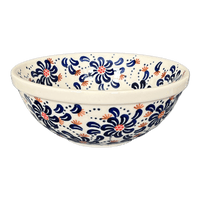 A picture of a Polish Pottery Bowl, Round, 6.75" in "Floral Fireworks" by Manufaktura | M090U-BSAS as shown at PolishPotteryOutlet.com/products/6-75-bowl-floral-fireworks-m090u-bsas