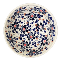 A picture of a Polish Pottery Bowl, Round, 6.75" in "Floral Fireworks" by Manufaktura | M090U-BSAS as shown at PolishPotteryOutlet.com/products/6-75-bowl-floral-fireworks-m090u-bsas