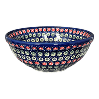 A picture of a Polish Pottery 6.75" Bowl (Rings of Flowers) | M090U-DH17 as shown at PolishPotteryOutlet.com/products/6-75-bowl-dh17-m090u-dh17