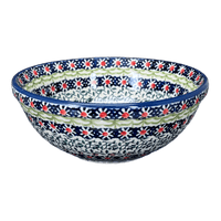 A picture of a Polish Pottery 6.75" Bowl (Daisy Rings) | M090U-GP13 as shown at PolishPotteryOutlet.com/products/6-75-bowl-daisy-rings-m090u-gp13