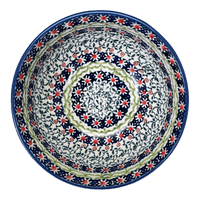 A picture of a Polish Pottery 6.75" Bowl (Daisy Rings) | M090U-GP13 as shown at PolishPotteryOutlet.com/products/6-75-bowl-daisy-rings-m090u-gp13
