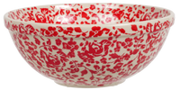 A picture of a Polish Pottery 6.75" Bowl (Rose - Floribunda) | M090U-GZ32 as shown at PolishPotteryOutlet.com/products/6-75-bowl-rose-floribunda