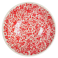 A picture of a Polish Pottery 6.75" Bowl (Rose - Floribunda) | M090U-GZ32 as shown at PolishPotteryOutlet.com/products/6-75-bowl-rose-floribunda