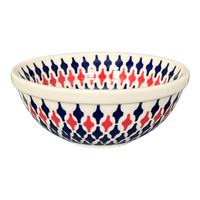 A picture of a Polish Pottery 6.75" Bowl (Shock Waves) | M090U-GZ42 as shown at PolishPotteryOutlet.com/products/6-75-bowl-gz42-m090u-gz42