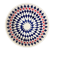 A picture of a Polish Pottery 6.75" Bowl (Shock Waves) | M090U-GZ42 as shown at PolishPotteryOutlet.com/products/6-75-bowl-gz42-m090u-gz42