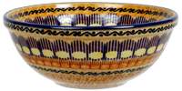 A picture of a Polish Pottery 6.75" Bowl (Desert Sunrise) | M090U-KLJ as shown at PolishPotteryOutlet.com/products/675-bowls-desert-sunrise