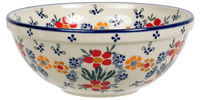 A picture of a Polish Pottery 6.75" Bowl (Fresh Flowers) | M090U-MS02 as shown at PolishPotteryOutlet.com/products/675-bowls-fresh-flowers