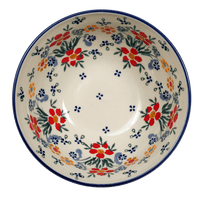 A picture of a Polish Pottery 6.75" Bowl (Fresh Flowers) | M090U-MS02 as shown at PolishPotteryOutlet.com/products/675-bowls-fresh-flowers