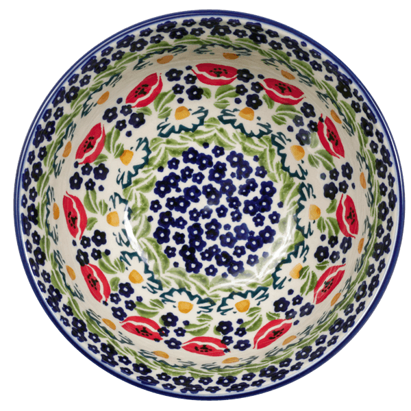 Bowl, Round, 6.75" in "Poppy Parade" by Manufaktura | M090U-P341