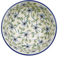 A picture of a Polish Pottery 6.75" Bowl (Periwinkle Vine) | M090U-TAB1 as shown at PolishPotteryOutlet.com/products/675-bowls-periwinkle-vine