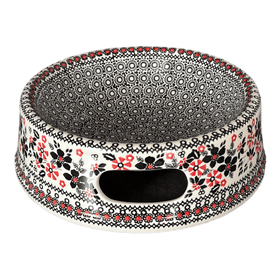 Polish Pottery Large Dog Bowl (Duet in Black & Red) | M110S-DPCC Additional Image at PolishPotteryOutlet.com