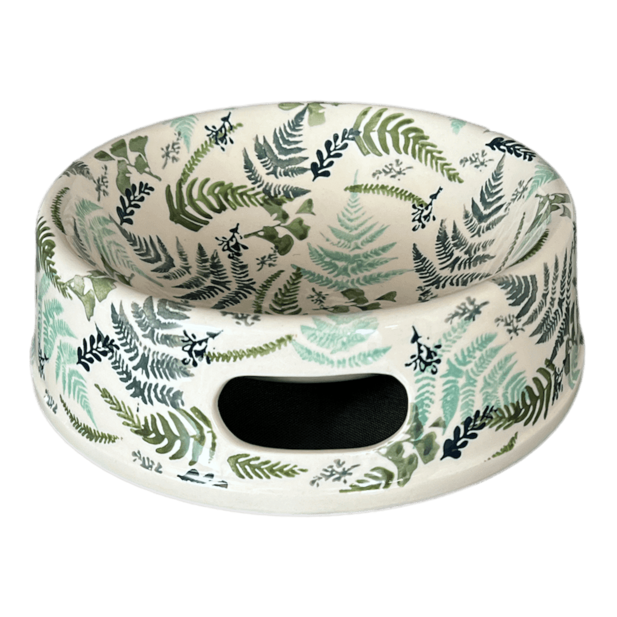 Bowl, Round, Dog Bowl, 10.25" Large in "Scattered Ferns" by Manufaktura | M110S-GZ39