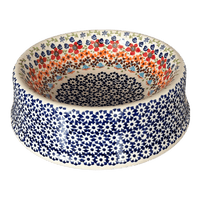 A picture of a Polish Pottery Large Dog Bowl (Stellar Celebration) | M110S-P309 as shown at PolishPotteryOutlet.com/products/large-dog-bowl-stellar-celebration-m110s-p309