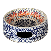 A picture of a Polish Pottery Large Dog Bowl (Stellar Celebration) | M110S-P309 as shown at PolishPotteryOutlet.com/products/large-dog-bowl-stellar-celebration-m110s-p309