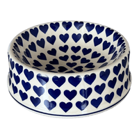 A picture of a Polish Pottery Large Dog Bowl (Whole Hearted) | M110T-SEDU as shown at PolishPotteryOutlet.com/products/large-dog-bowl-whole-hearted-m110t-sedu