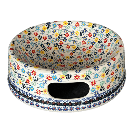 Bowl, Round, Dog Bowl, 10.25" Large in "Floral Swirl" by Manufaktura | M110U-BL01