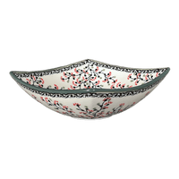 A picture of a Polish Pottery Medium Nut Dish (Cherry Blossom) | M113S-DPGJ as shown at PolishPotteryOutlet.com/products/medium-nut-dish-cherry-blossom-m113s-dpgj
