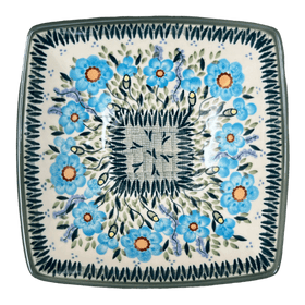 Polish Pottery Medium Nut Dish (Baby Blue Blossoms) | M113S-JS49 Additional Image at PolishPotteryOutlet.com