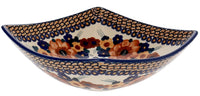 A picture of a Polish Pottery Medium Nut Dish (Bouquet in a Basket) | M113S-JZK as shown at PolishPotteryOutlet.com/products/medium-nut-dish-bouquet-in-a-basket-m113s-jzk