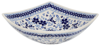 A picture of a Polish Pottery Medium Nut Dish (Duet in Blue) | M113S-SB01 as shown at PolishPotteryOutlet.com/products/medium-nut-dish-duet-in-blue