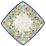 Bowl, Square, Nut, Medium, 7.75" in "Daisy Bouquet" by Manufaktura | M113S-TAB3