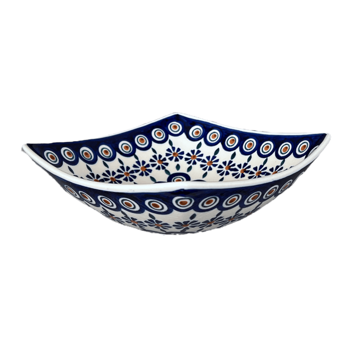 Bowl, Square, Nut, Medium, 7.75" in "Floral Peacock" by Manufaktura | M113T-54KK