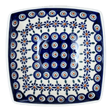 Bowl, Square, Nut, Medium, 7.75" in "Floral Peacock" by Manufaktura | M113T-54KK