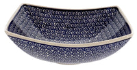A picture of a Polish Pottery Medium Nut Dish (Riptide) | M113T-63 as shown at PolishPotteryOutlet.com/products/medium-nut-dish-riptide-m113t-63