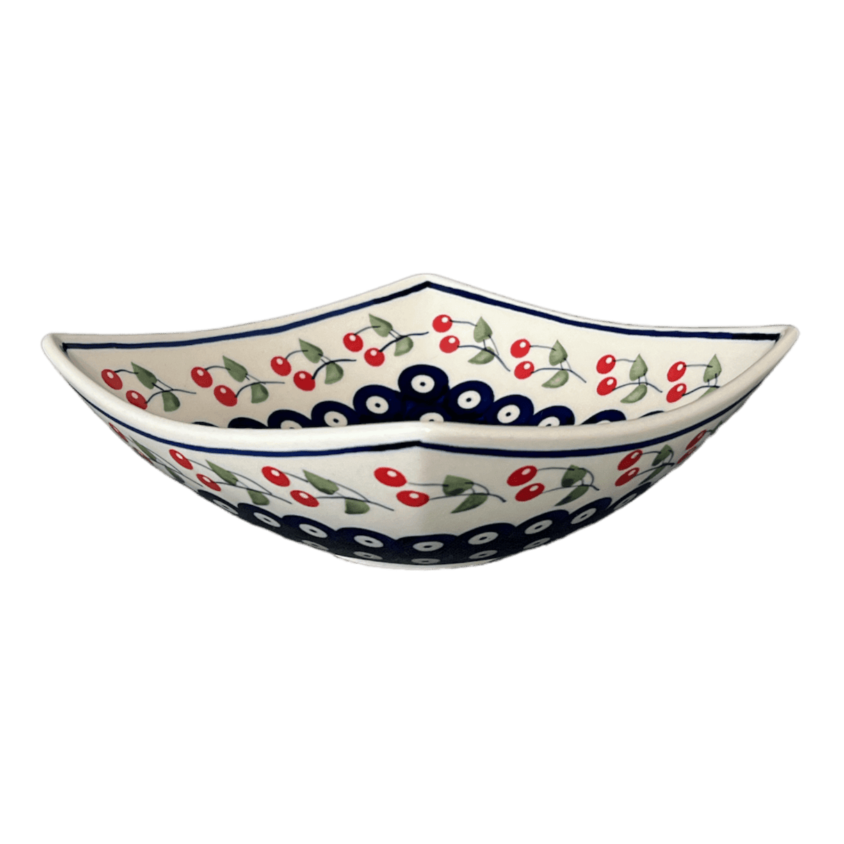 Bowl, Square, Nut, Medium, 7.75" in "Cherry Dot" by Manufaktura | M113T-70WI