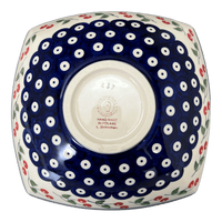 A picture of a Polish Pottery Medium Nut Dish (Cherry Dot) | M113T-70WI as shown at PolishPotteryOutlet.com/products/medium-nut-dish-cherry-dot-m113t-70wi