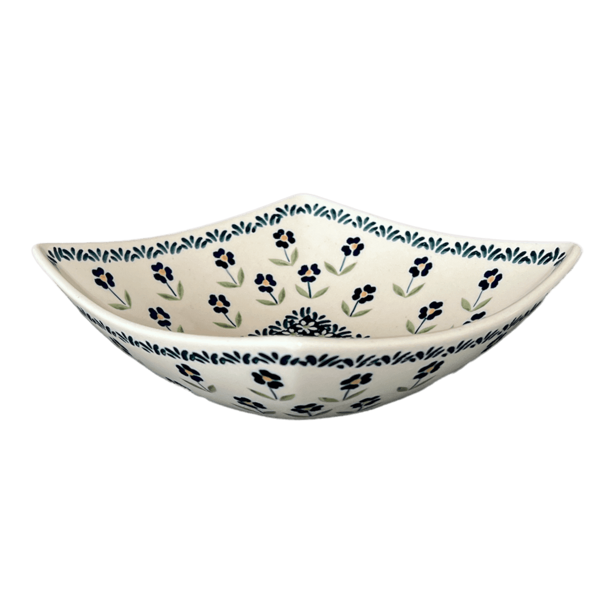 Bowl, Square, Nut, Medium, 7.75" in "Forget Me Not" by Manufaktura | M113T-ASS