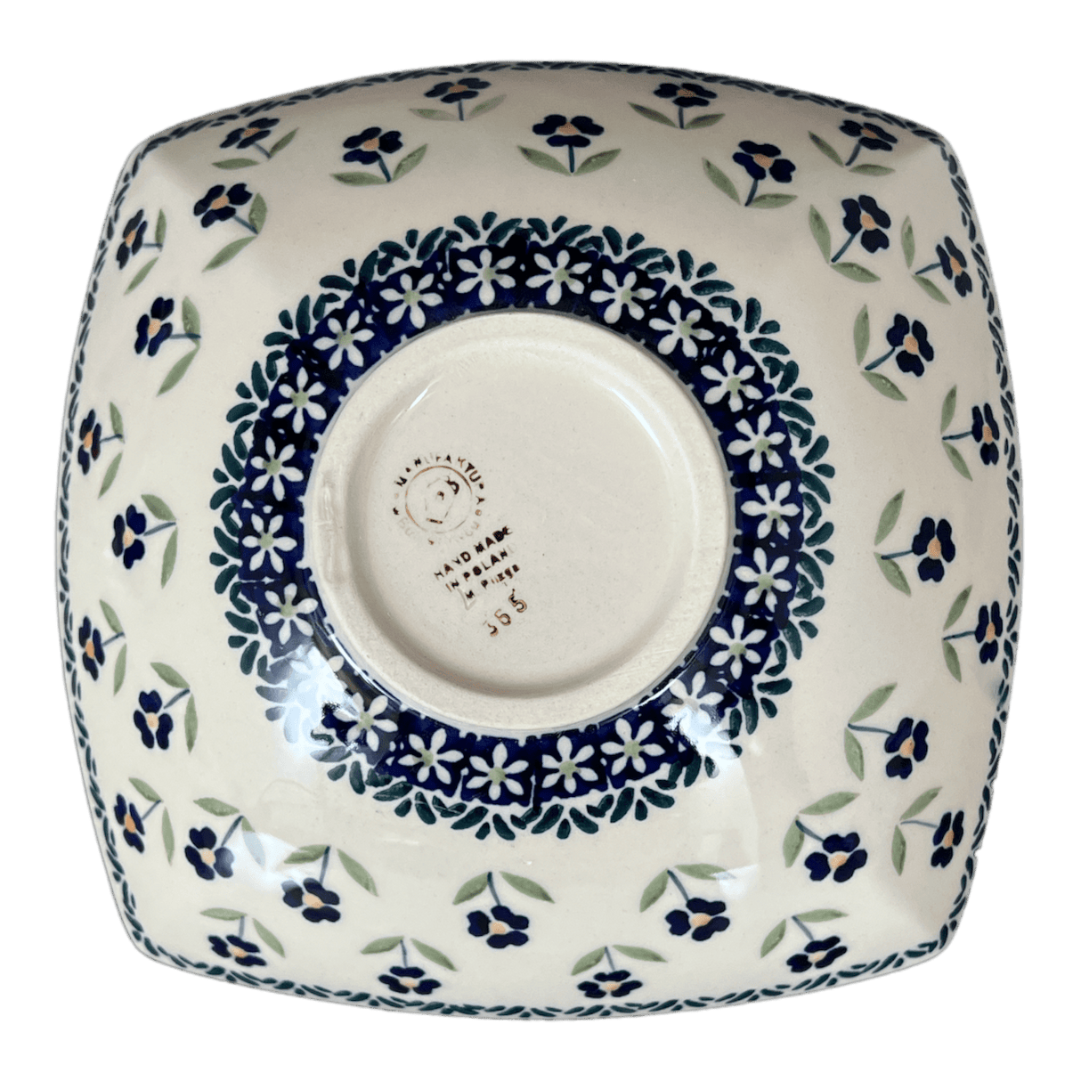 Bowl, Square, Nut, Medium, 7.75" in "Forget Me Not" by Manufaktura | M113T-ASS