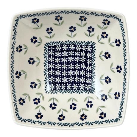 Bowl, Square, Nut, Medium, 7.75" in "Forget Me Not" by Manufaktura | M113T-ASS