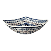 A picture of a Polish Pottery Medium Nut Dish (Floral Chain) | M113T-EO37 as shown at PolishPotteryOutlet.com/products/medium-nut-dish-floral-chain-m113t-eo37