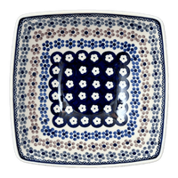 A picture of a Polish Pottery Medium Nut Dish (Floral Chain) | M113T-EO37 as shown at PolishPotteryOutlet.com/products/medium-nut-dish-floral-chain-m113t-eo37