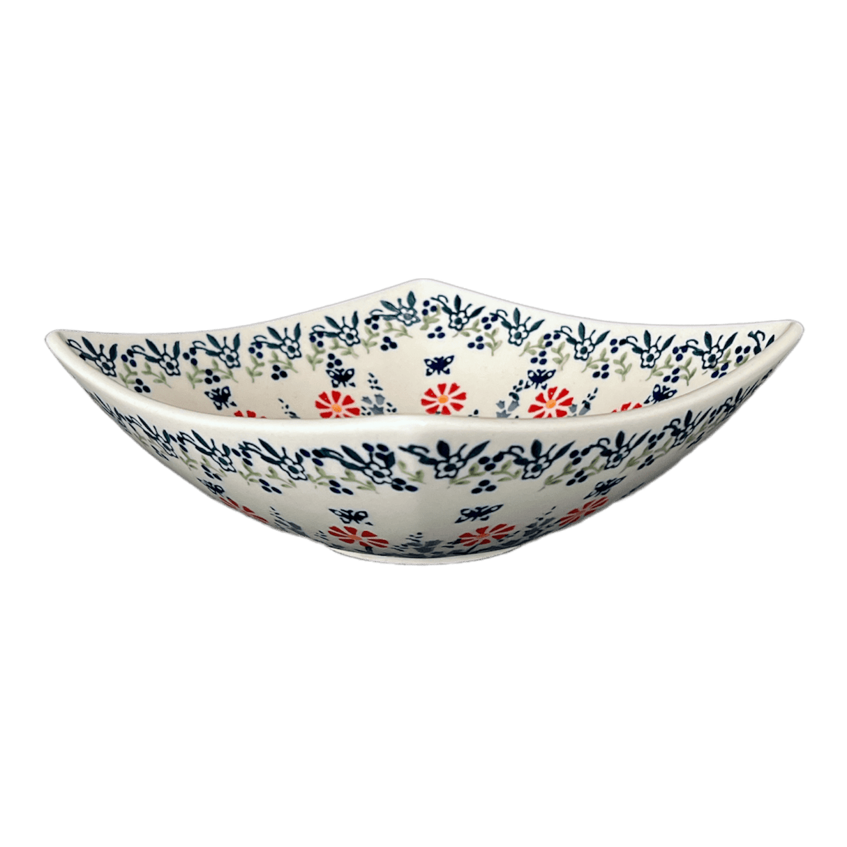 Bowl, Square, Nut, Medium, 7.75" in "Butterfly Blossoms" by Manufaktura | M113T-MM02