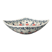 A picture of a Polish Pottery Medium Nut Dish (Butterfly Blossoms) | M113T-MM02 as shown at PolishPotteryOutlet.com/products/medium-nut-dish-butterfly-blossoms-m113t-mm02