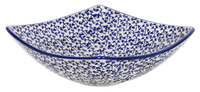 A picture of a Polish Pottery Medium Nut Dish (Blue Thicket) | M113T-P364 as shown at PolishPotteryOutlet.com/products/medium-nut-dish-blue-thicket
