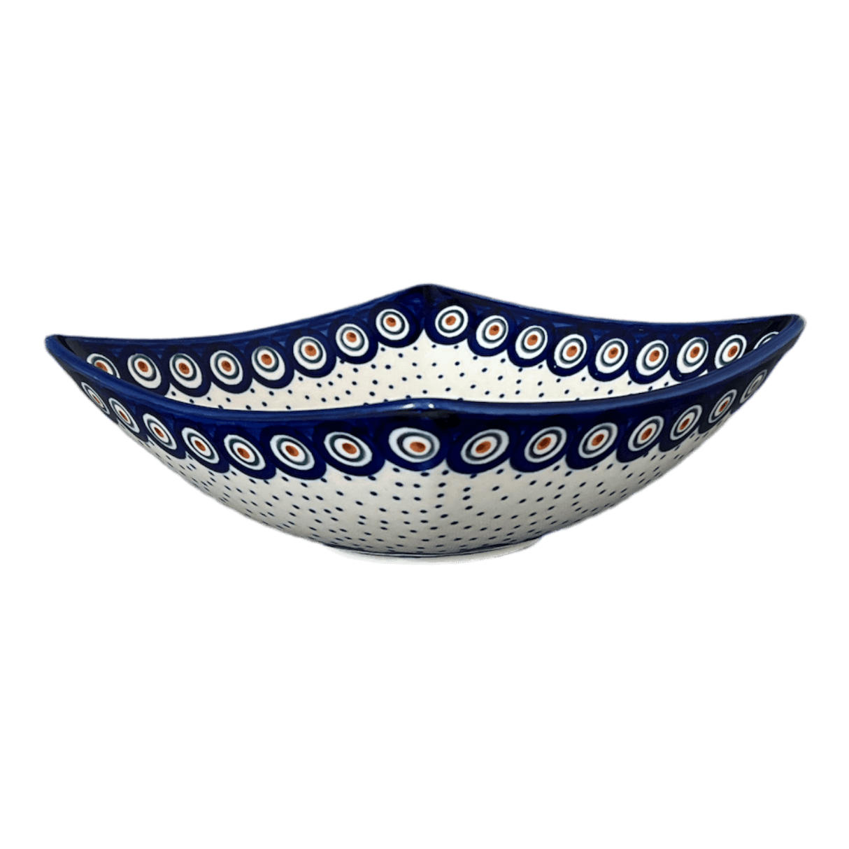 Bowl, Square, Nut, Medium, 7.75" in "Peacock Dot" by Manufaktura | M113U-54K