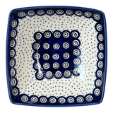 Bowl, Square, Nut, Medium, 7.75" in "Peacock Dot" by Manufaktura | M113U-54K