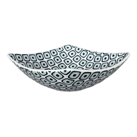 A picture of a Polish Pottery Medium Nut Dish (Green Retro) | M113U-604A as shown at PolishPotteryOutlet.com/products/medium-nut-dish-green-retro-m113u-604a