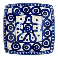 A picture of a Polish Pottery Medium Nut Dish (Polish Doodle) | M113U-99 as shown at PolishPotteryOutlet.com/products/medium-nut-dish-polish-doodle-m113u-99
