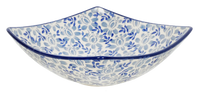 A picture of a Polish Pottery Medium Nut Dish (English Blue) | M113U-AS53 as shown at PolishPotteryOutlet.com/products/medium-nut-dish-english-blue